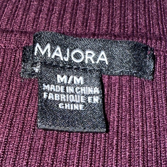Majora Sweater Deep Purple Ribbed Knit Cuffed Sleeves Women’s Sz M - Picture 9 of 10